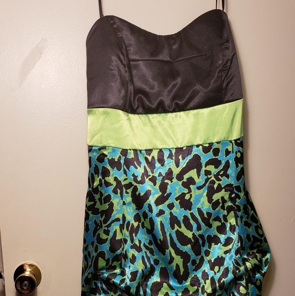 Strapless heartshape leopard print